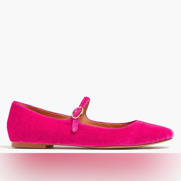 J. Crew Factory Velvet Mary Jane Flats NIB - Picture 3 of 4